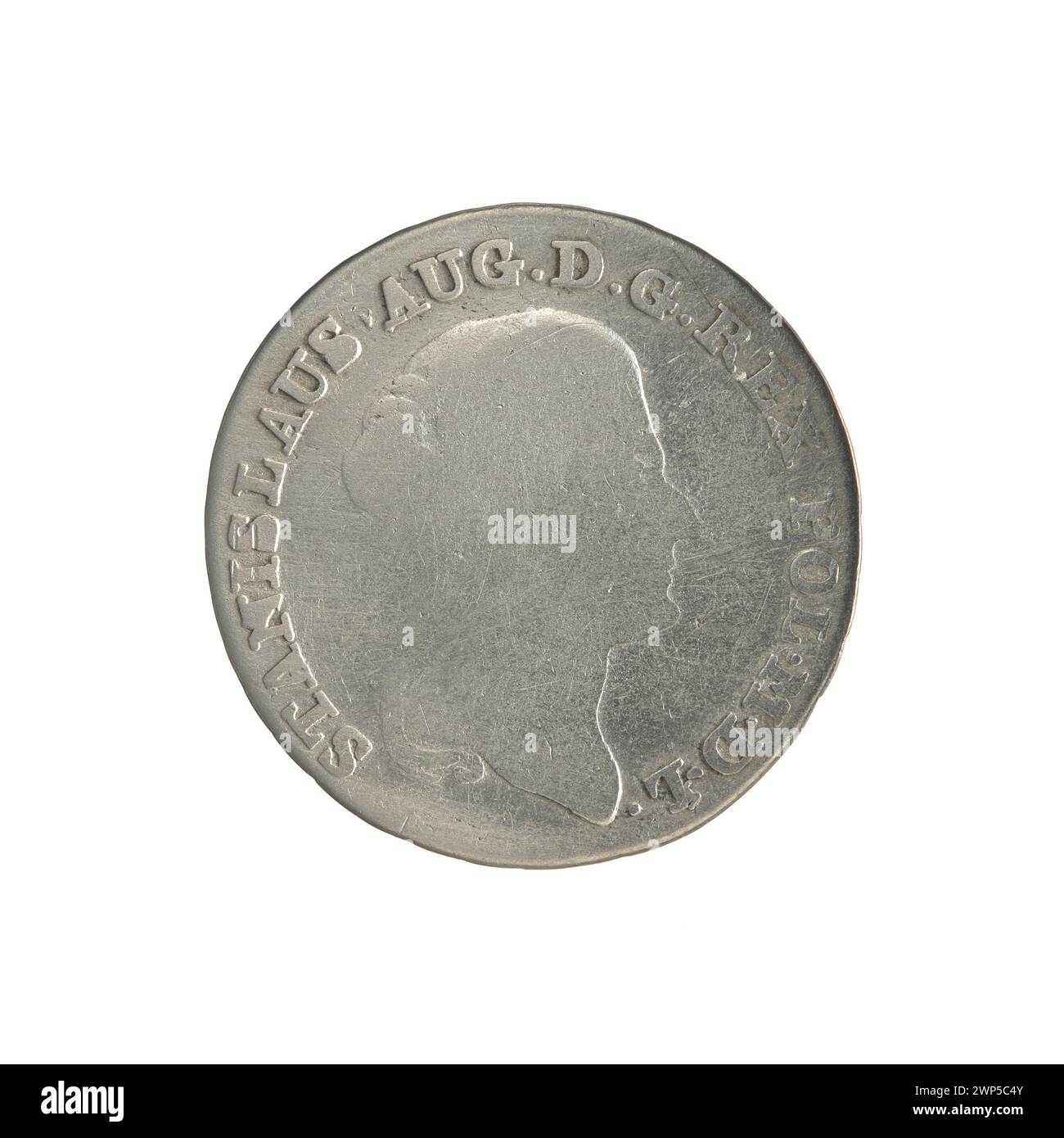 Moneta d'incoronazione del 1789 raffigurante re Stanisław August Poniatowski, prodotta dall'incisore Efraim Brenn. Foto Stock