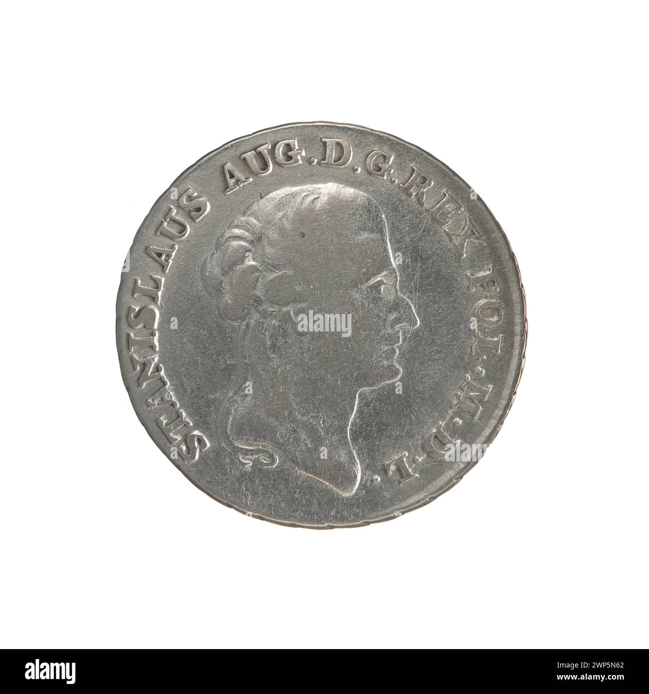 Moneta d'incoronazione del 1789 raffigurante re Stanisław August Poniatowski, disegnata e incisa da Efraim Brenn. Foto Stock