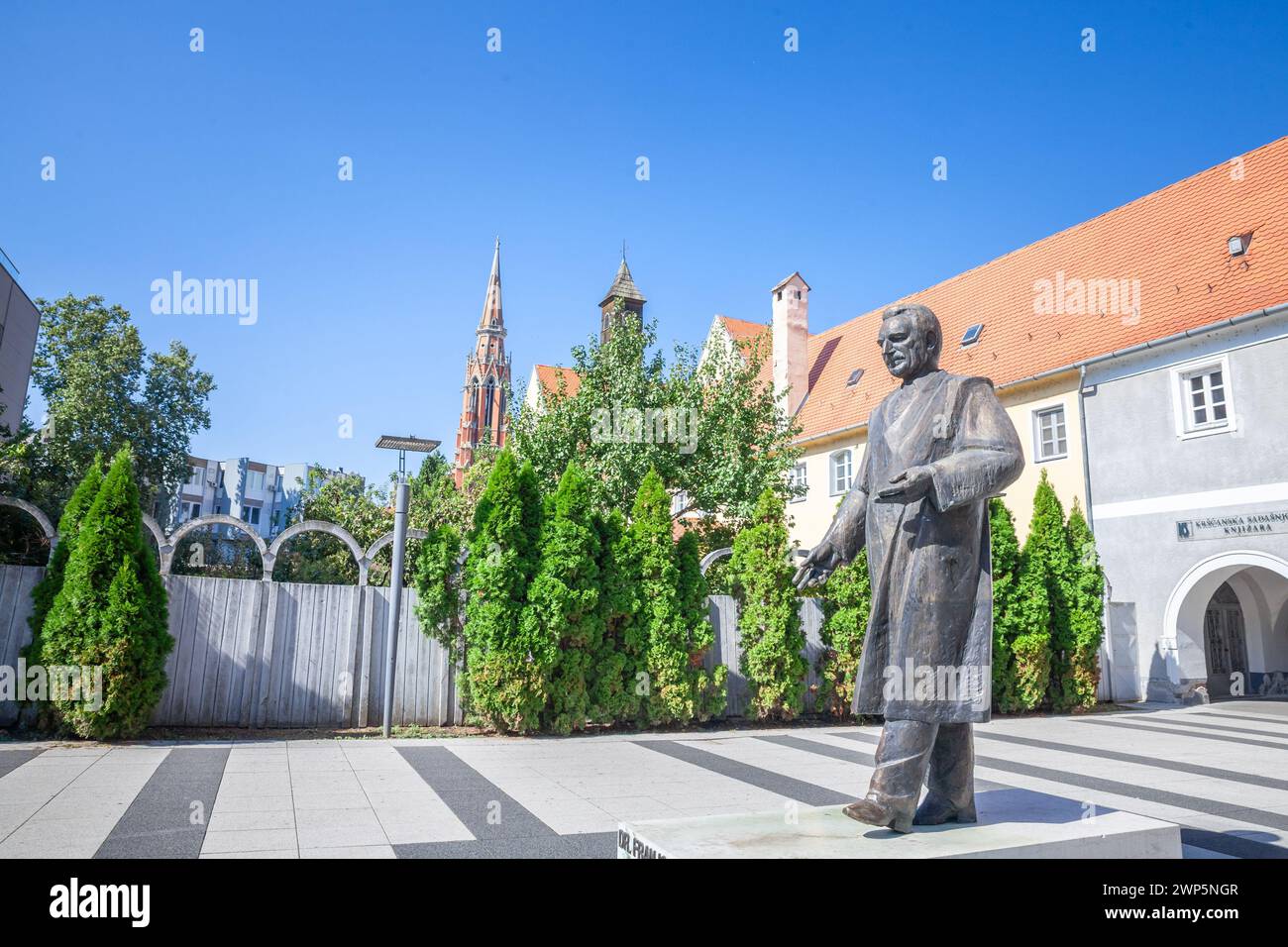 Foto della statua di Franjo Tudjman aperta nel 2013. Franjo Tuđman fu un politico e storico croato che divenne il primo presidente di Croati Foto Stock