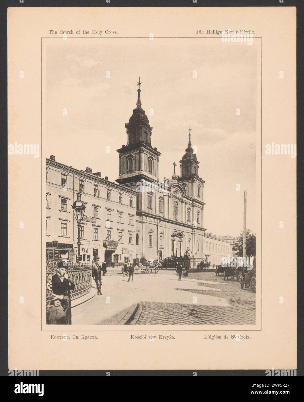 Chiesa 'Cross', dal portafoglio 'Varsavia'; sconosciuto, Winiarski, Stanis Aw (Varsavia; sk ad; FIL. CA 1870-CA 1915); 1912-1915 (1912-00-00-191-00 -00); è stato scaricato dal Muse del Museo Nazionale di Varsavia; diritti di grafica / rifugio riservati. Krakowskie Przedmieście (Varsavia - via), Varsavia (Voivodato della Masovia), architettura, architettura polacca, chiesa di San Krzyża (Varsavia), Lanterne, insegne, acquisto (provenienza) Foto Stock