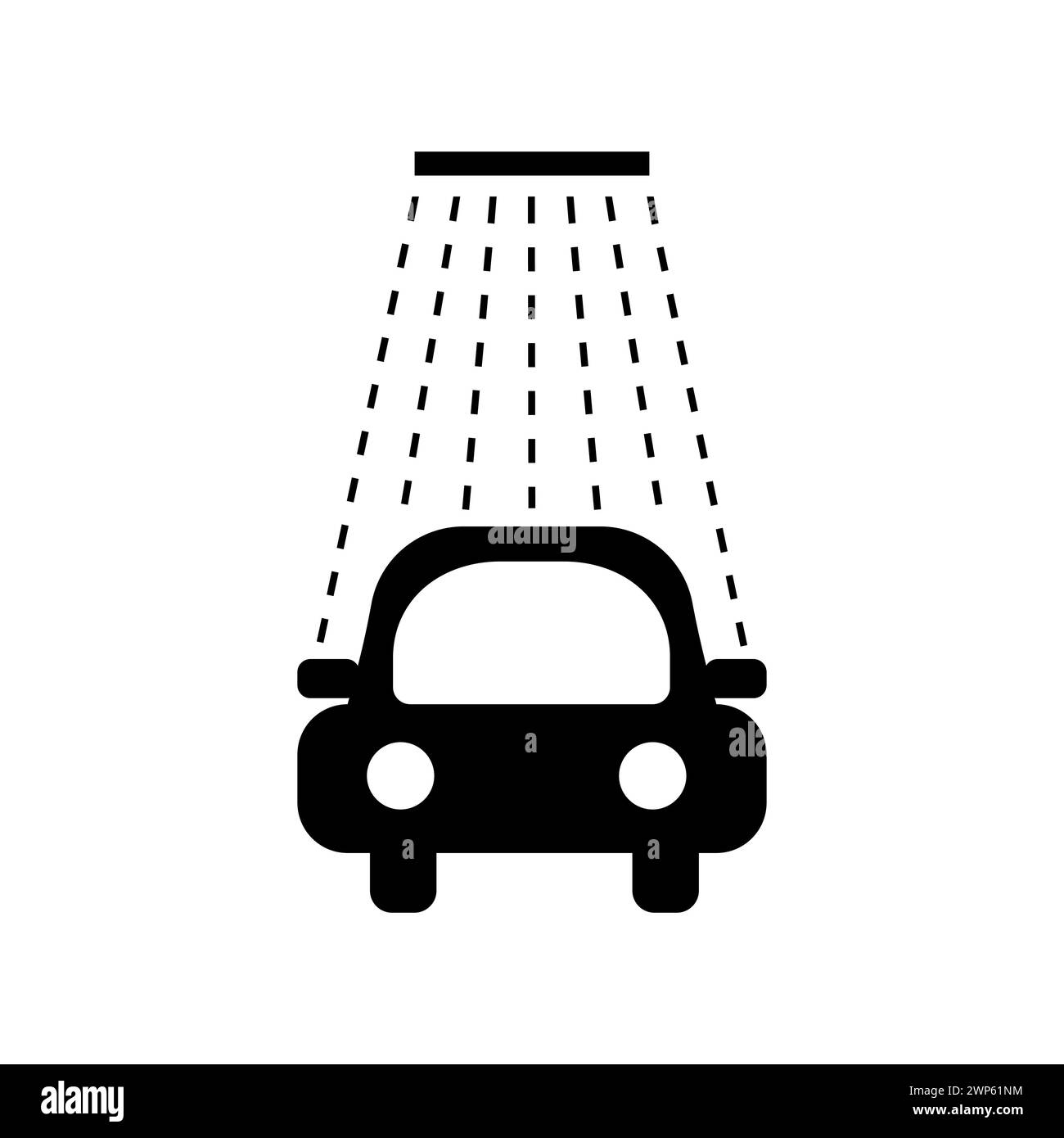 Silhouette di un'auto con linee tratteggiate che illustrano il movimento. Illustrazione vettoriale. EPS 10. Illustrazione Vettoriale