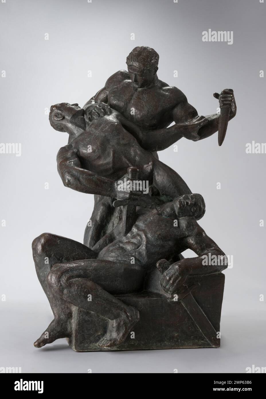 Opera d'arte intitolata "Fight" di Edward Wittig, creata nel 1916, che rappresenta una scena storica conservata con dettagli di provenienza. Foto Stock