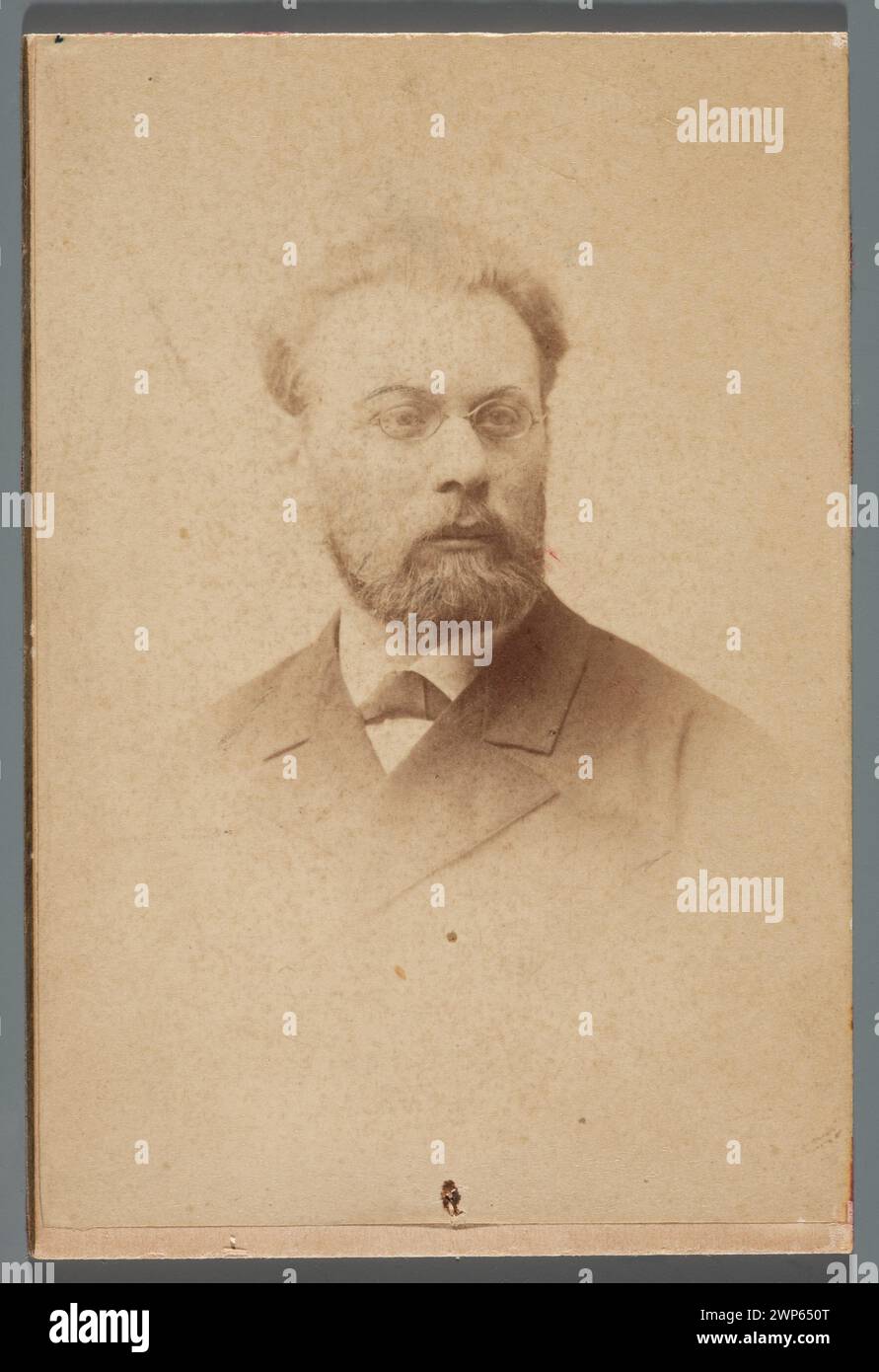 Ritratto di Zygmunt Noskowski (1846-1909), compositore, pedagogo, direttore (busto); Mieczkowski, Jan (Varsavia; foto Zak intorno al 1885 (1880-00-00-1900-00-00-00); Noskowski, Zygmunt (1846-1909), Noskowski, Zygmunt (1846-1909)-iconografia, Rajchman, Aleksander (1855-1915)-collezione, compositori, occhiali, Polonia (cultura), ritratti, ritratti, messaggio, messaggio (provenienza) degli uomini Foto Stock