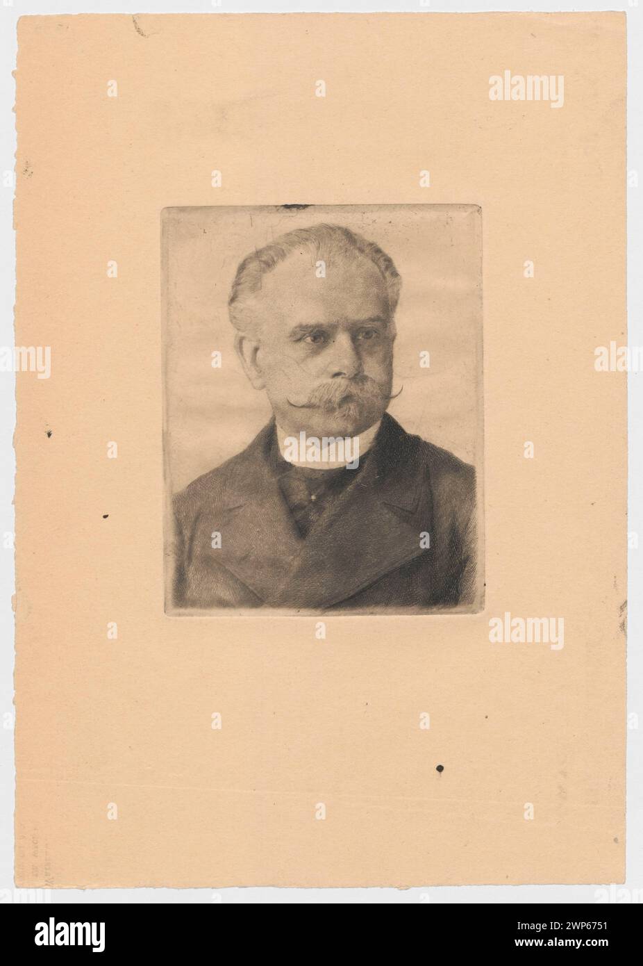 Portrait du pere de l'Ariste; Jasi Ski, Feliks Stanis 1828 (stampa); 1882 (p tta) (1882-00-00-1928-00-00); Jasiński, Stanisław Kostka Onufry (CA 1830-1890), Wellsz, Leopold (1882-1972), Wellsz, Leopold (1882-1972)-Collection, grafica polacca, ritratti maschili, acquisto (provenienza) Foto Stock