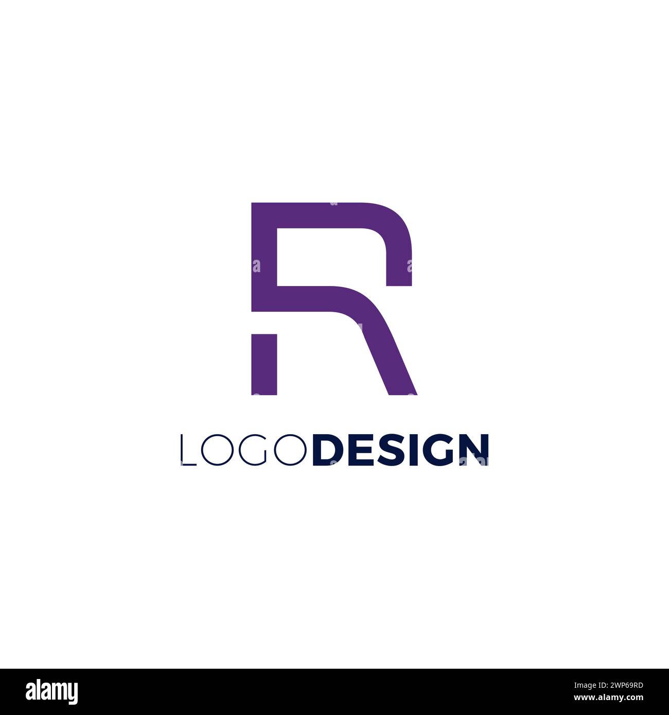 Design del logo RD. Icona lettera R. Illustrazione Vettoriale
