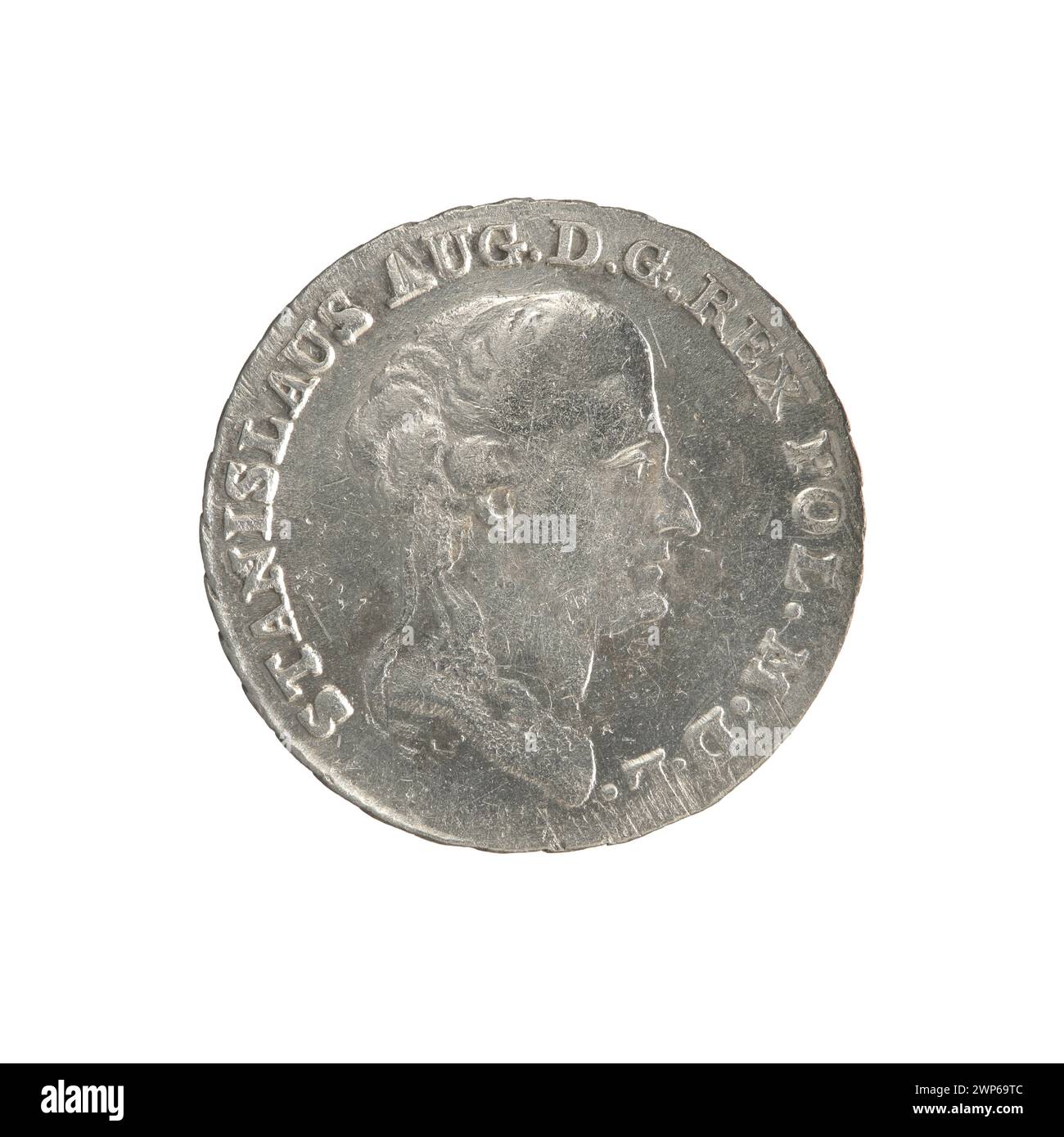 Moneta emessa nel 1789 per commemorare l'incoronazione di re Stanisław August Poniatowski, incisa da Efraim Brenn. Foto Stock