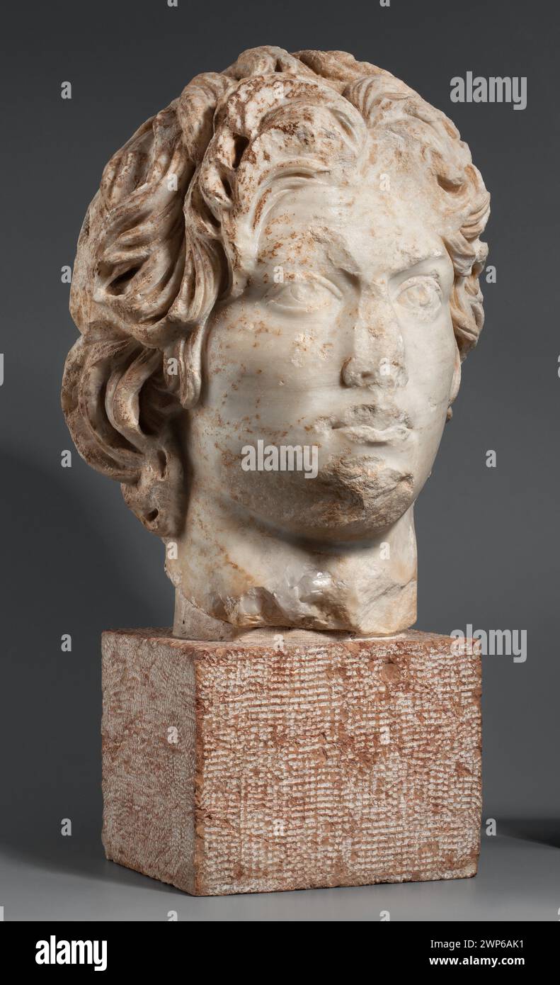 Ritratto di un giovane Alessandro Magno del IV-V secolo. Parte della Collezione di Arte Antica, con scene classiche e rappresentazioni storiche dell'antichità. Foto Stock