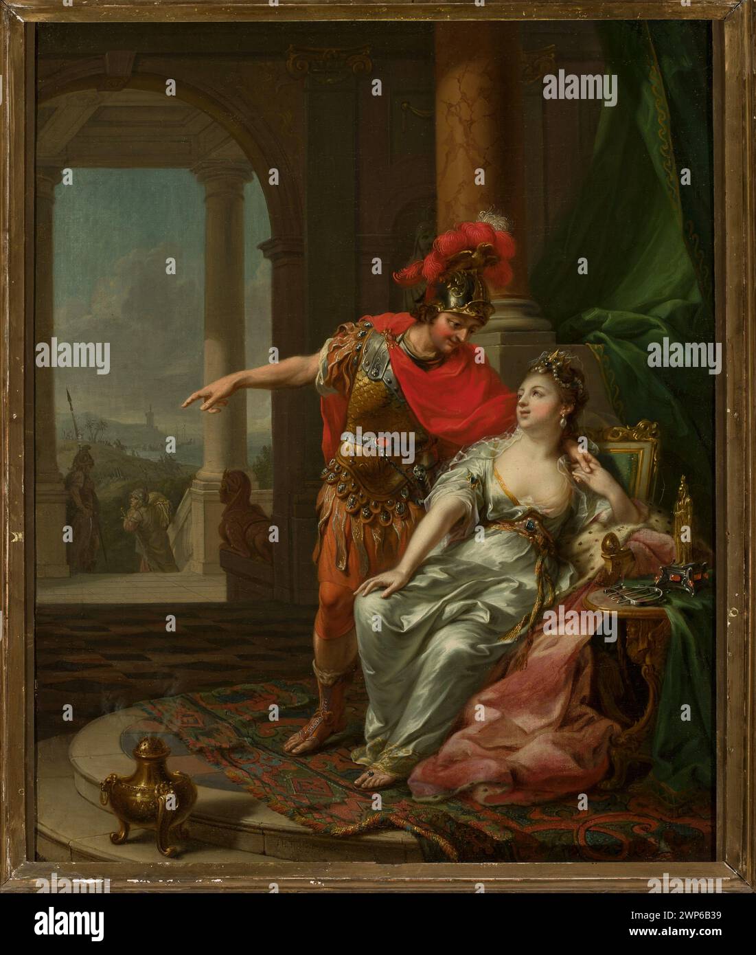 Il dipinto di Johann Heinrich Tischbein del 1773 raffigura Antonio e Cleopatra VII, regina d'Egitto, in uno storico stile pittorico tedesco con particolare attenzione alla narrazione storica. Foto Stock