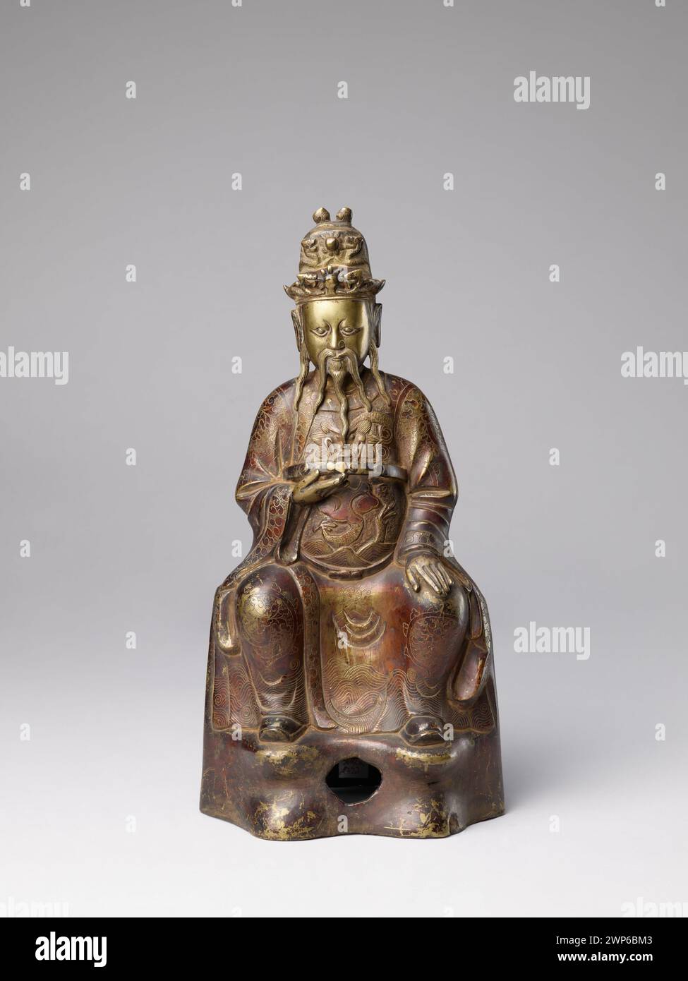 Questa rappresentazione del XIX secolo di un imperatore mitico rappresenta l'arte figurativa del periodo, enfatizzando il costume, la postura e gli elementi simbolici. Foto Stock