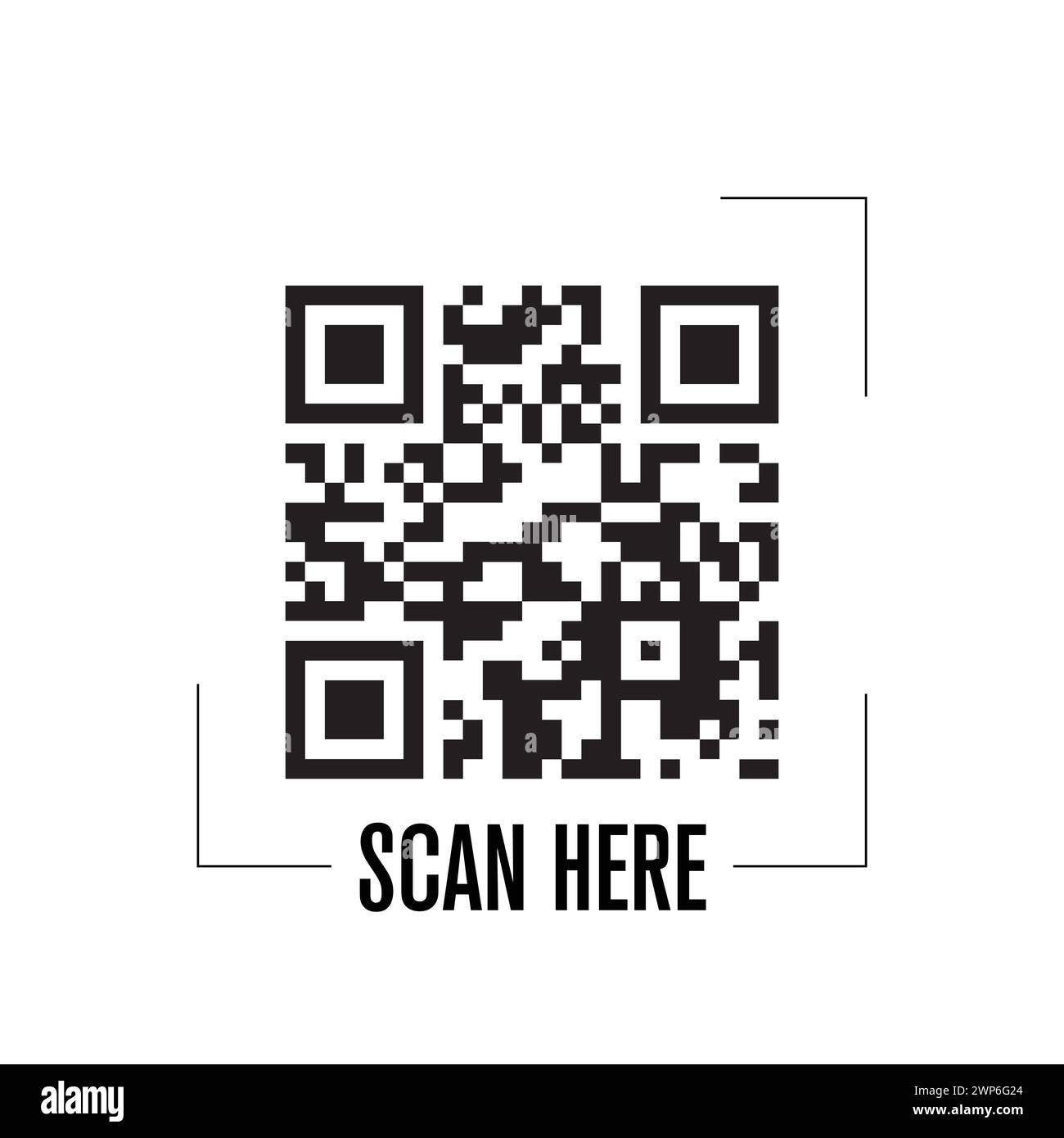 Vettore codice QR su sfondo bianco, sfondo bianco Illustrazione Vettoriale