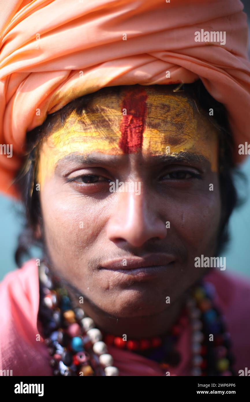 UN BABA AD HARIDWAR Foto Stock