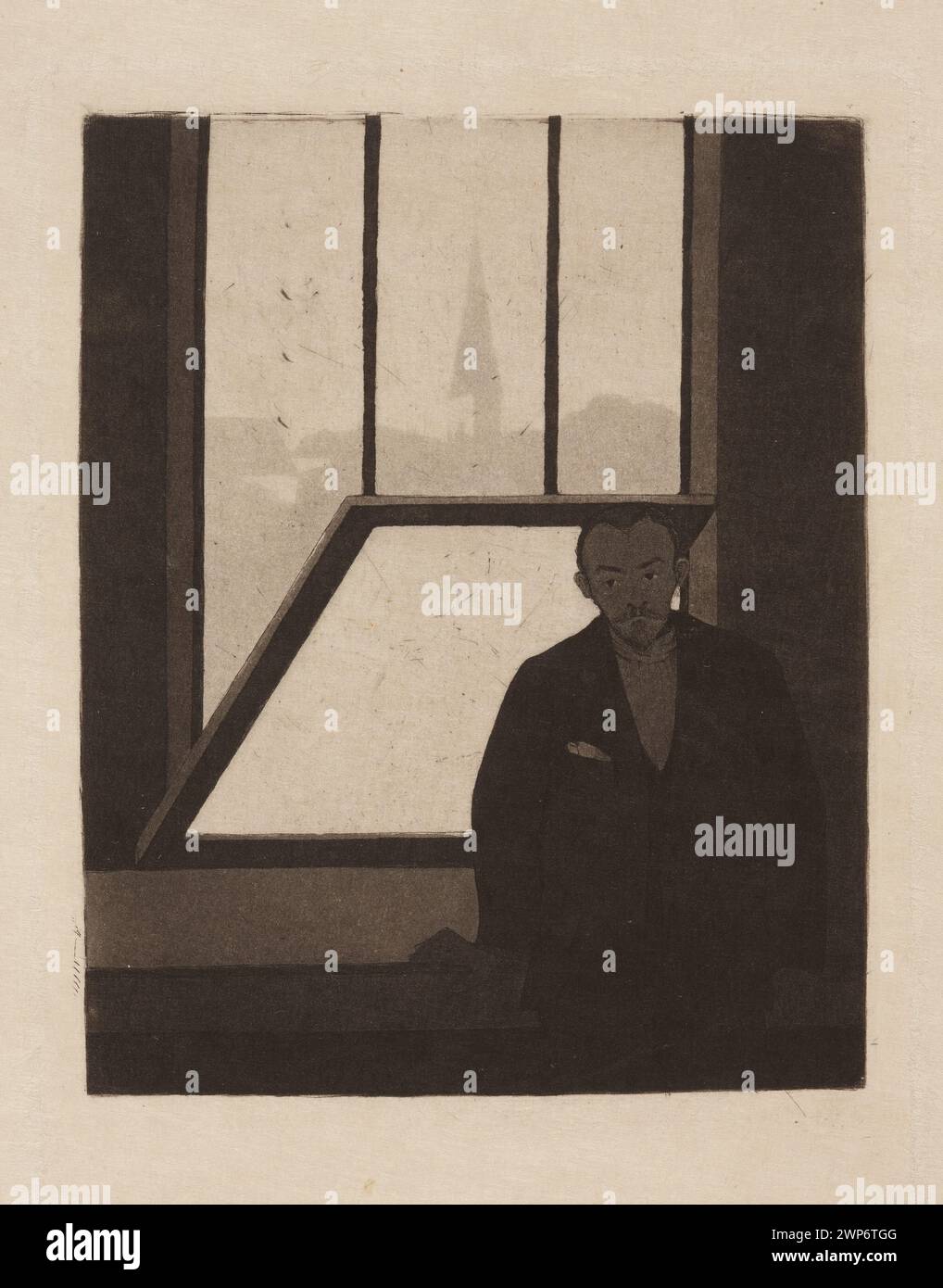 Le opere Art Nouveau di Feliks Stanisński e Leopold Wellsz includono autoritratti e grafica polacca, che riflettono motivi culturali e caratteristiche stilistiche, raccolti in Francia e Polonia. Foto Stock