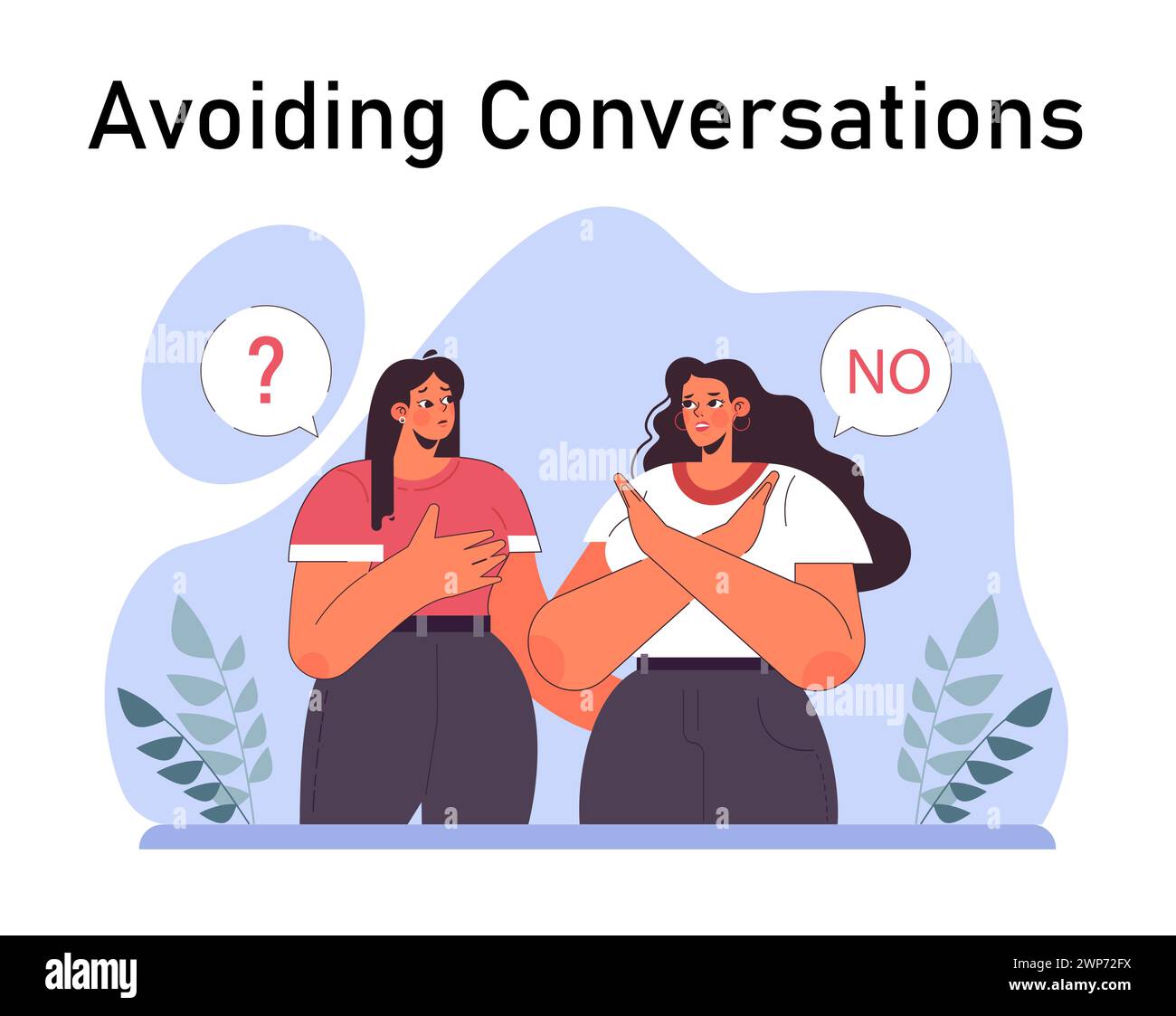 Disturbo da stress post traumatico. Personaggio femminile che soffre di disturbi mentali, che si occupa di disperazione, paura e dolore. Ansia e depressione. Illustrazione vettoriale piatta Illustrazione Vettoriale