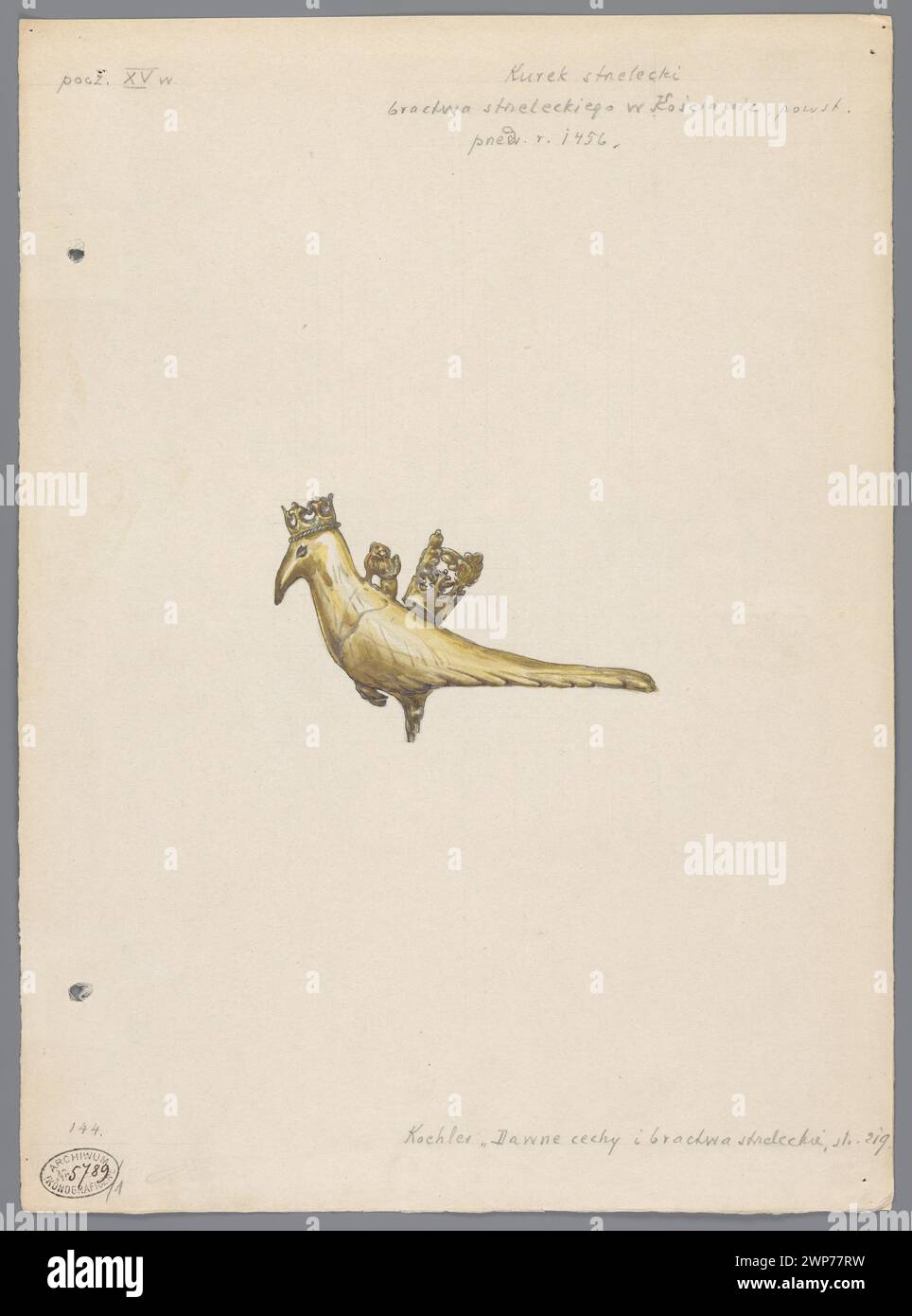 Illustrazione della sparatoria di Kurek Strzelecki alla fratellanza a Kościan, basata sulla pubblicazione di Klemens Koehler del 1899, documentata da Mieczysław Kotarbi prima del 1916. Foto Stock