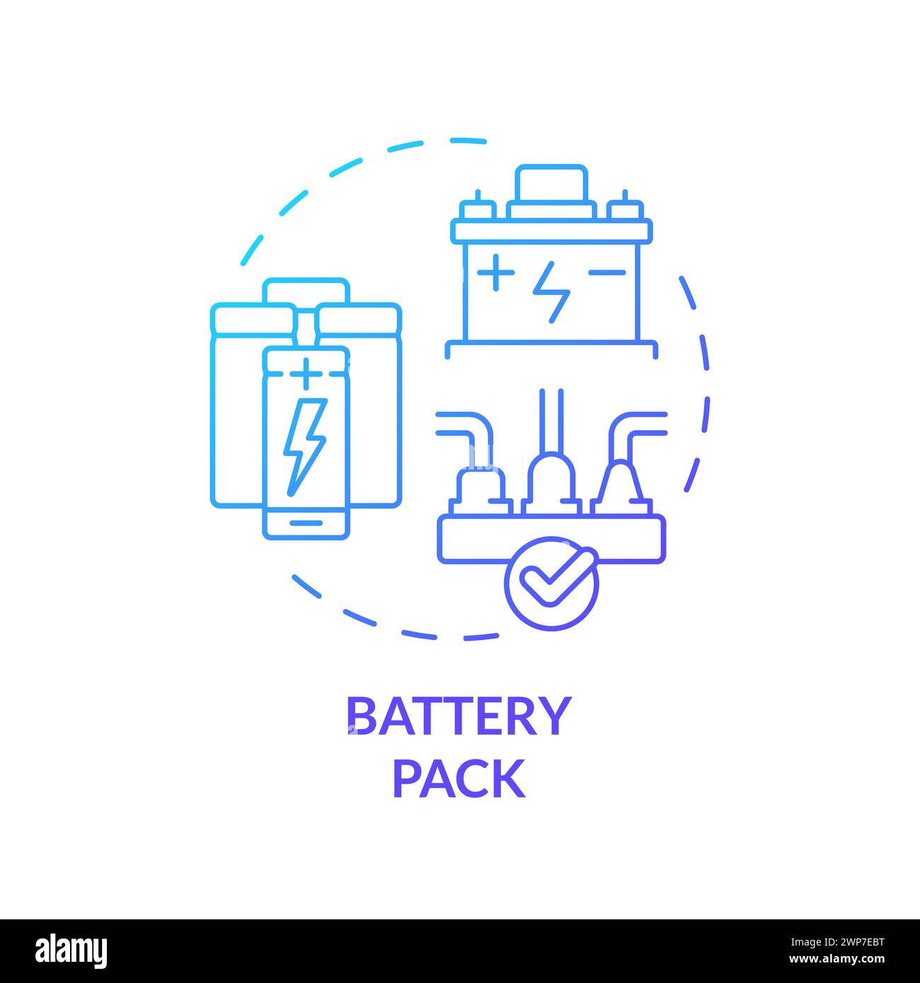 Icona blu della batteria Gradient Concept Illustrazione Vettoriale