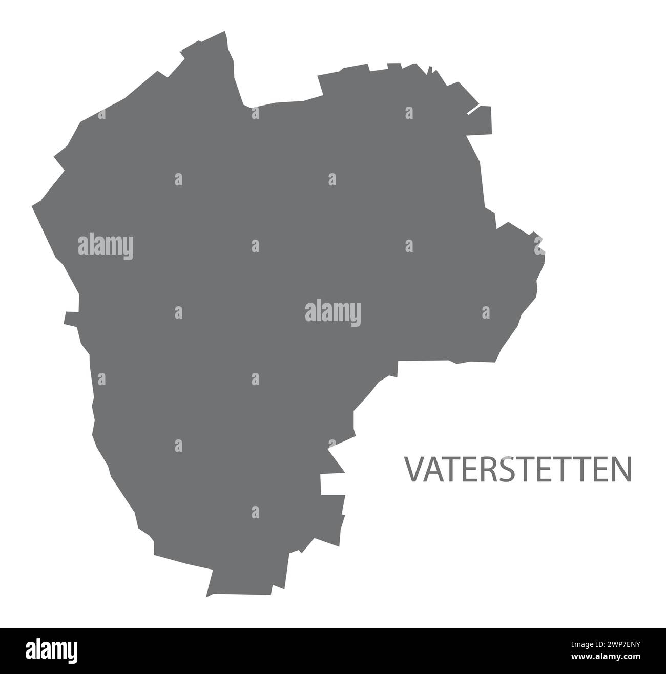 Vaterstetten mappa della città tedesca illustrazione grigia forma silhouette Illustrazione Vettoriale