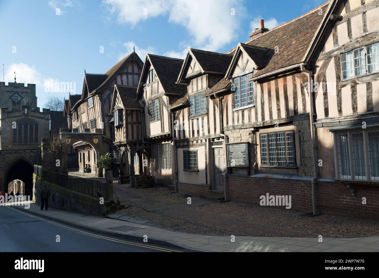 Regno Unito, Warwickshire, Warwick, l'ospedale Lord Leycester, edificio storico. Foto Stock