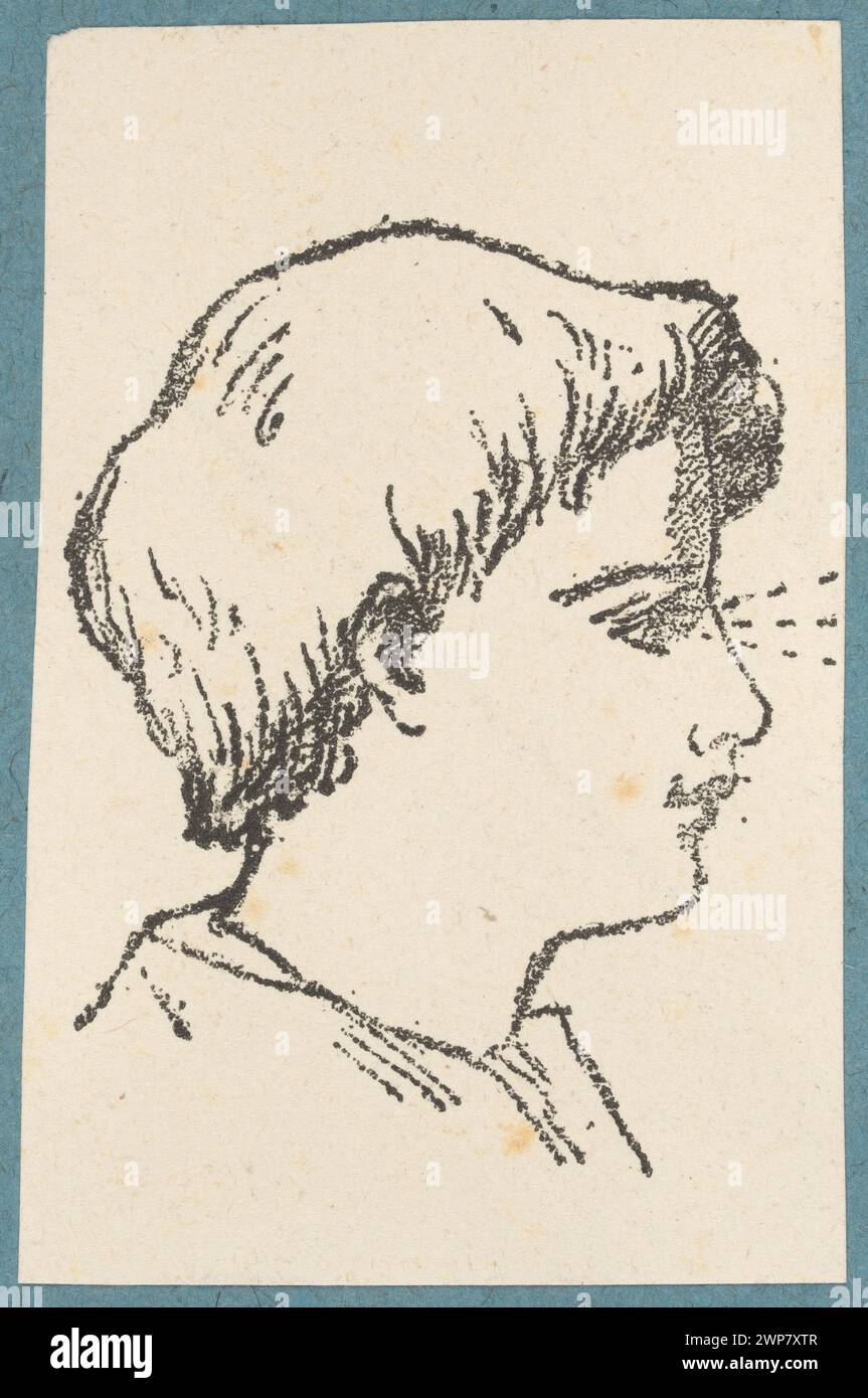Studio di una testa umana di profilo, creato tra il 1880 e il 1900, incentrato sulle caratteristiche facciali e l'anatomia. Foto Stock