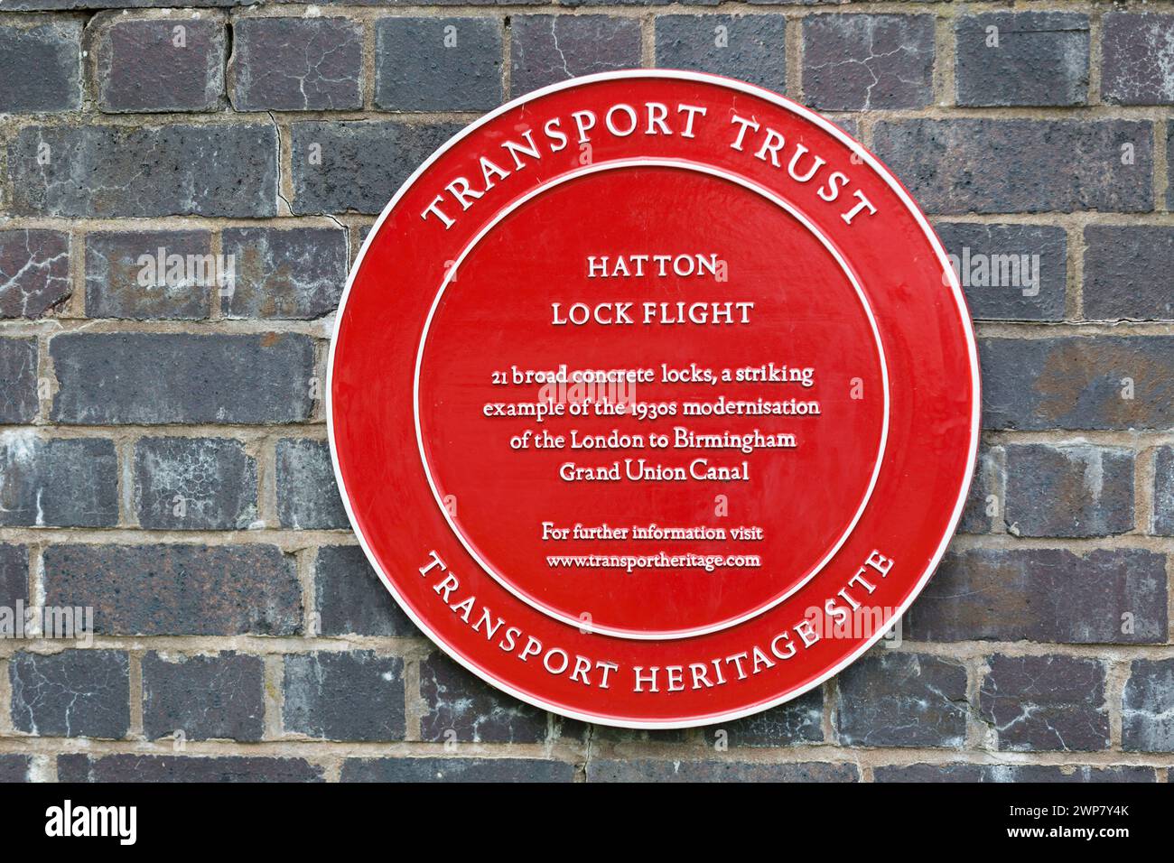 UK, Warwickshire, Hatton Locks, cartello Hatton Lock Flight Transport Trust. Foto Stock