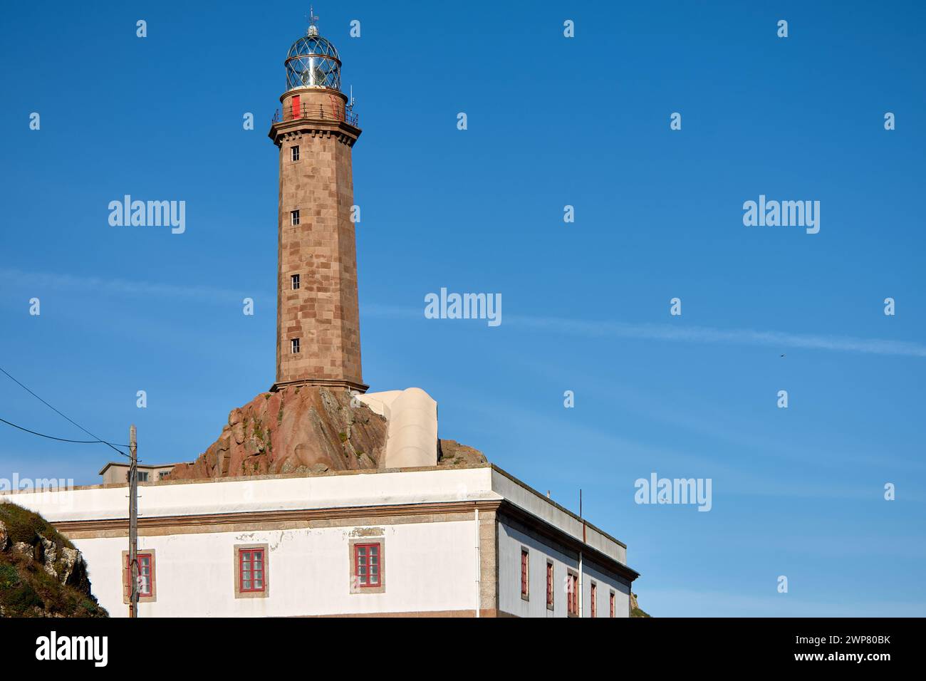 Il faro di Cabo Vilan sulla Costa de la Muerte, Galizia, Spagna Foto Stock