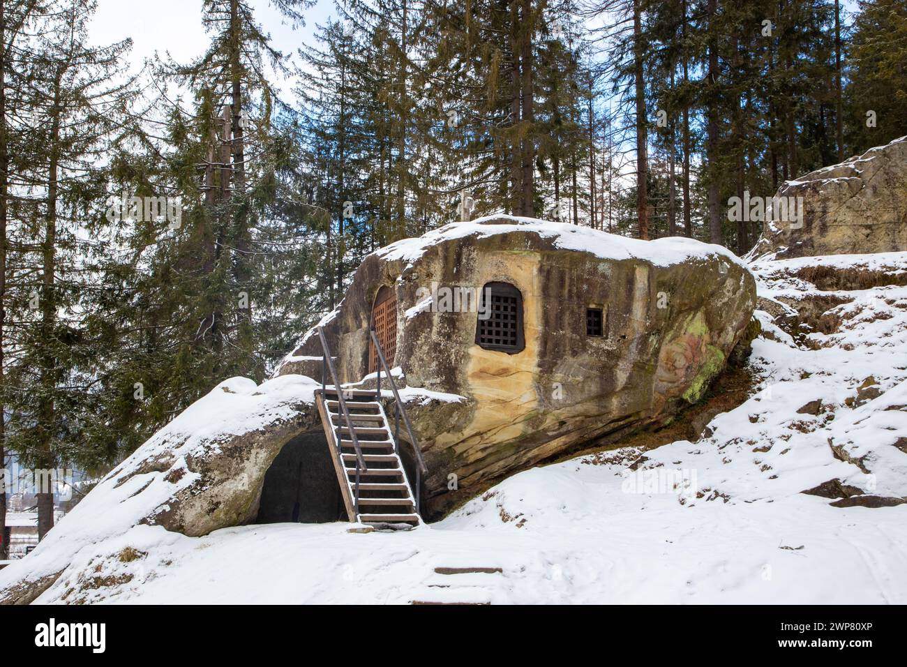 La cella di pietra di Daniil l'Eremita Foto Stock