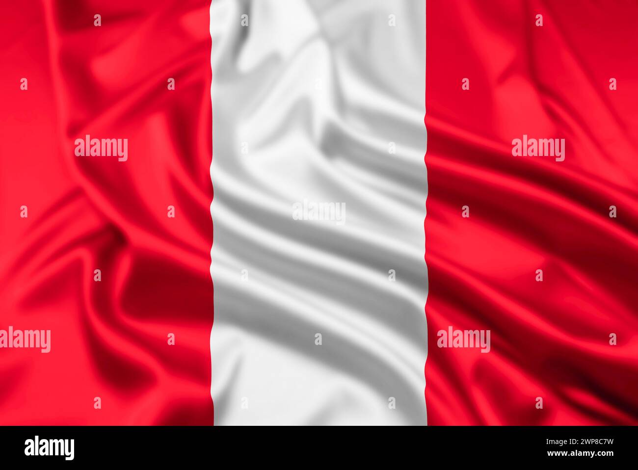 La bandiera della Repubblica del Perù con effetto Ripple Foto Stock