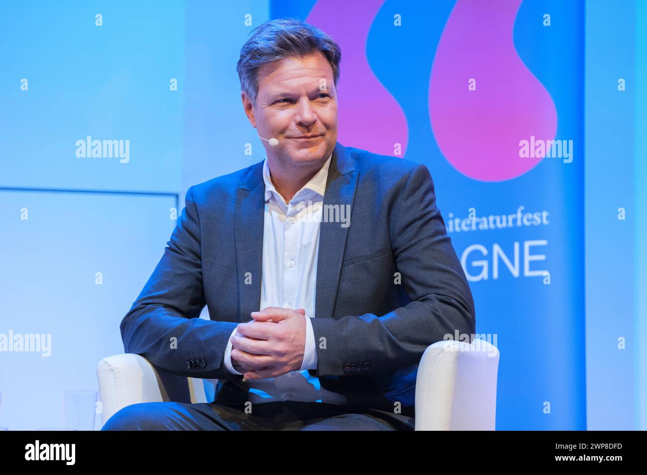 Robert Habeck, Ministro federale dell'economia e della protezione del clima e Vice Cancelliere al festival letterario di Colonia LIT.COLOGNE. Foto Stock