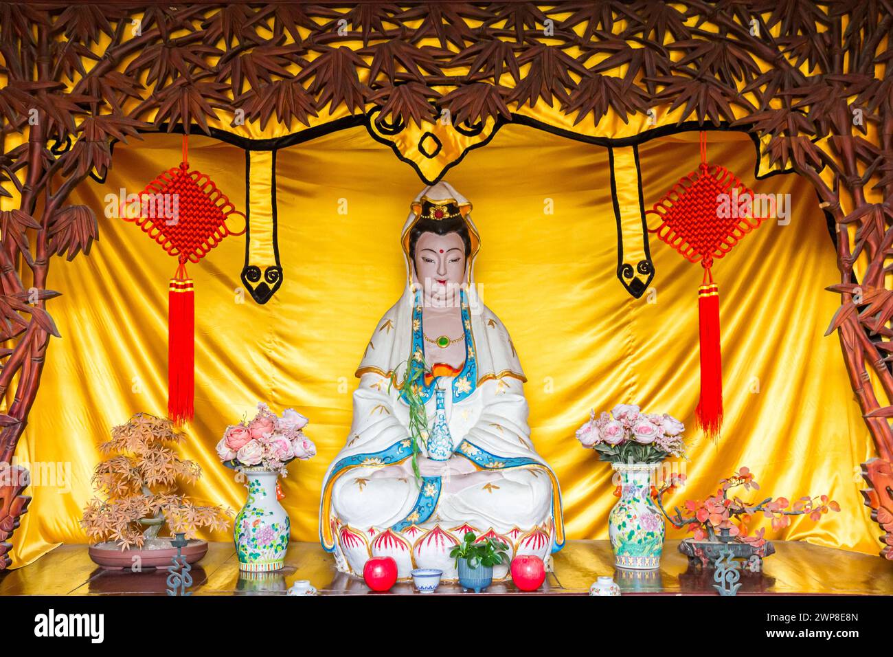 Buddha nel tempio del cortile della famiglia Shi nella città di Yangliuqing a Tianjin, Cina Foto Stock