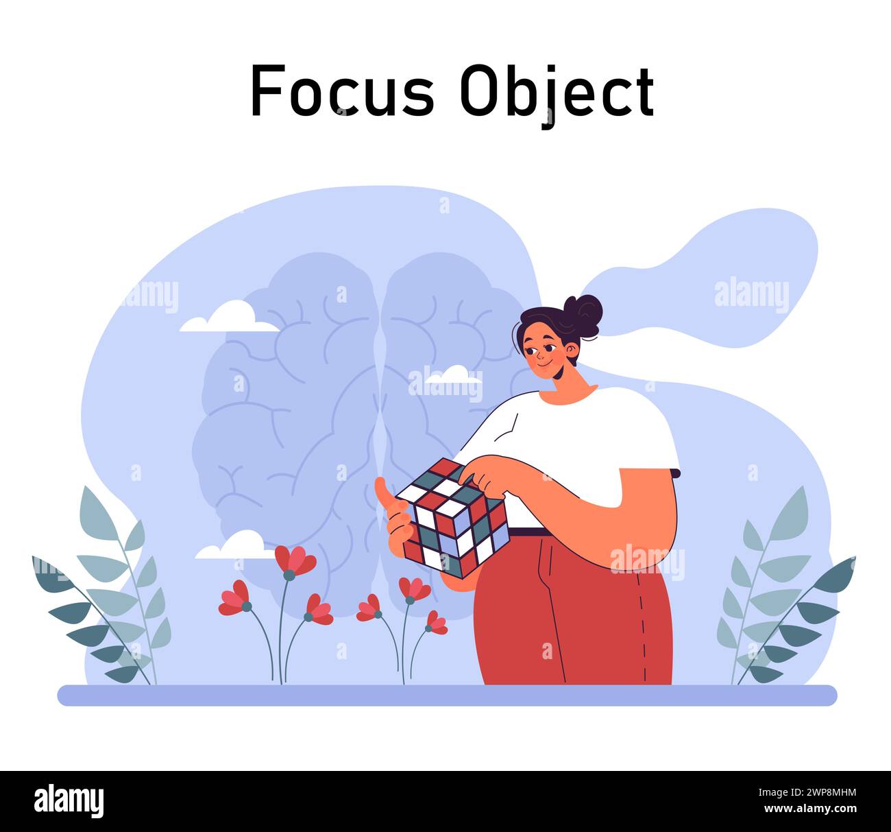 Attacco di panico. Disturbo di salute mentale. Fobia, frustrazione e sollecitazione costante. Psicoterapia e idea di supporto emotivo. Illustrazione vettoriale piatta Illustrazione Vettoriale