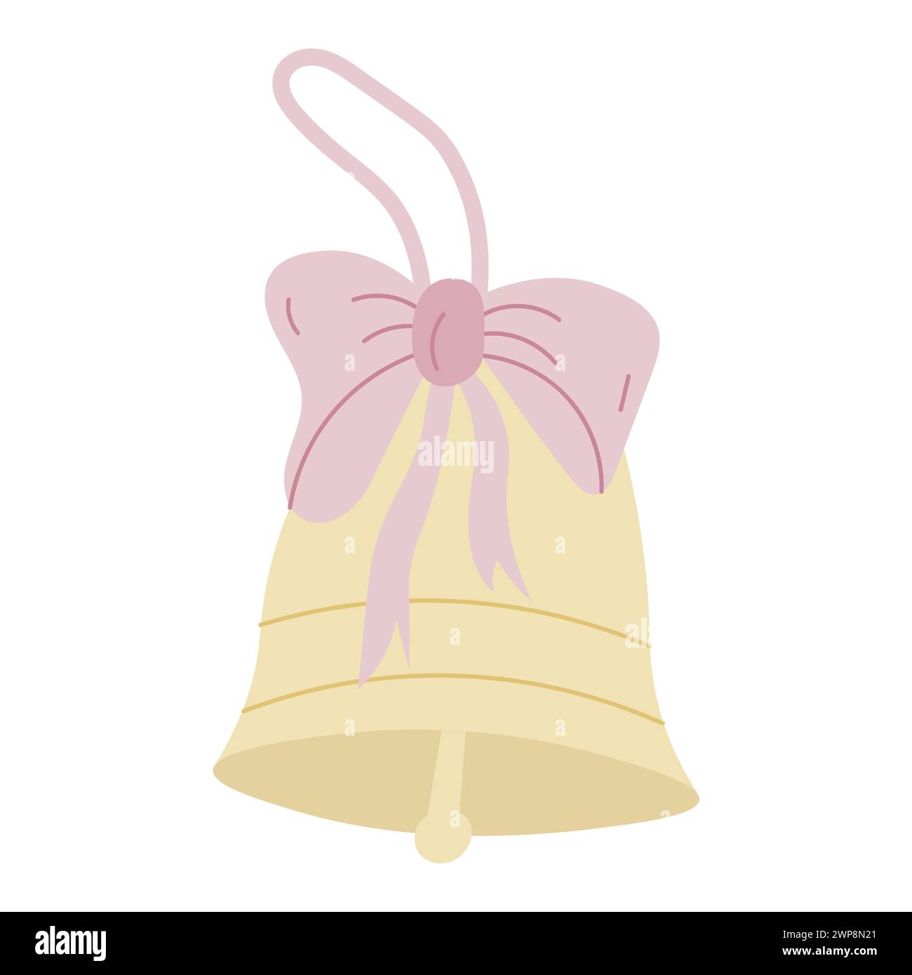 Icona piatta dell'illustrazione del vettore a campana manuale. Illustrazione Vettoriale