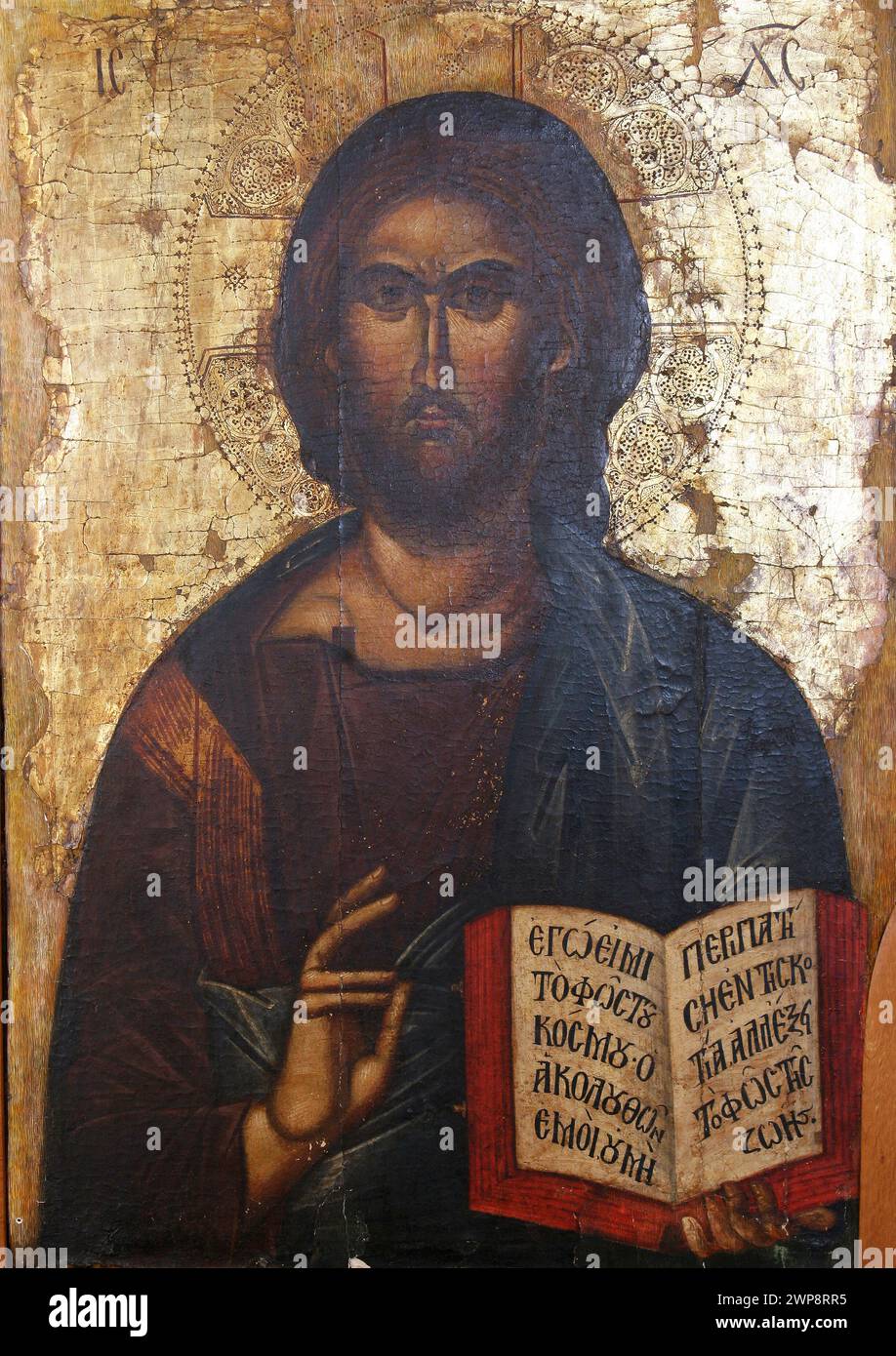 Cristo Pantokrator, icona nella Chiesa di tutti i Santi, Korcula, Croazia Foto Stock