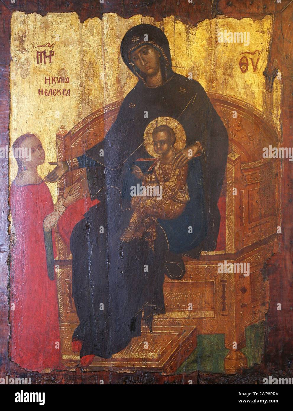 Vergine di Eleusi, icona nella Chiesa di tutti i Santi, Korcula, Croazia Foto Stock