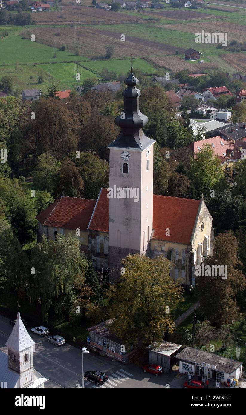 Chiesa Parrocchiale di Esaltazione della Santa Croce a Kriz, Croazia Foto Stock