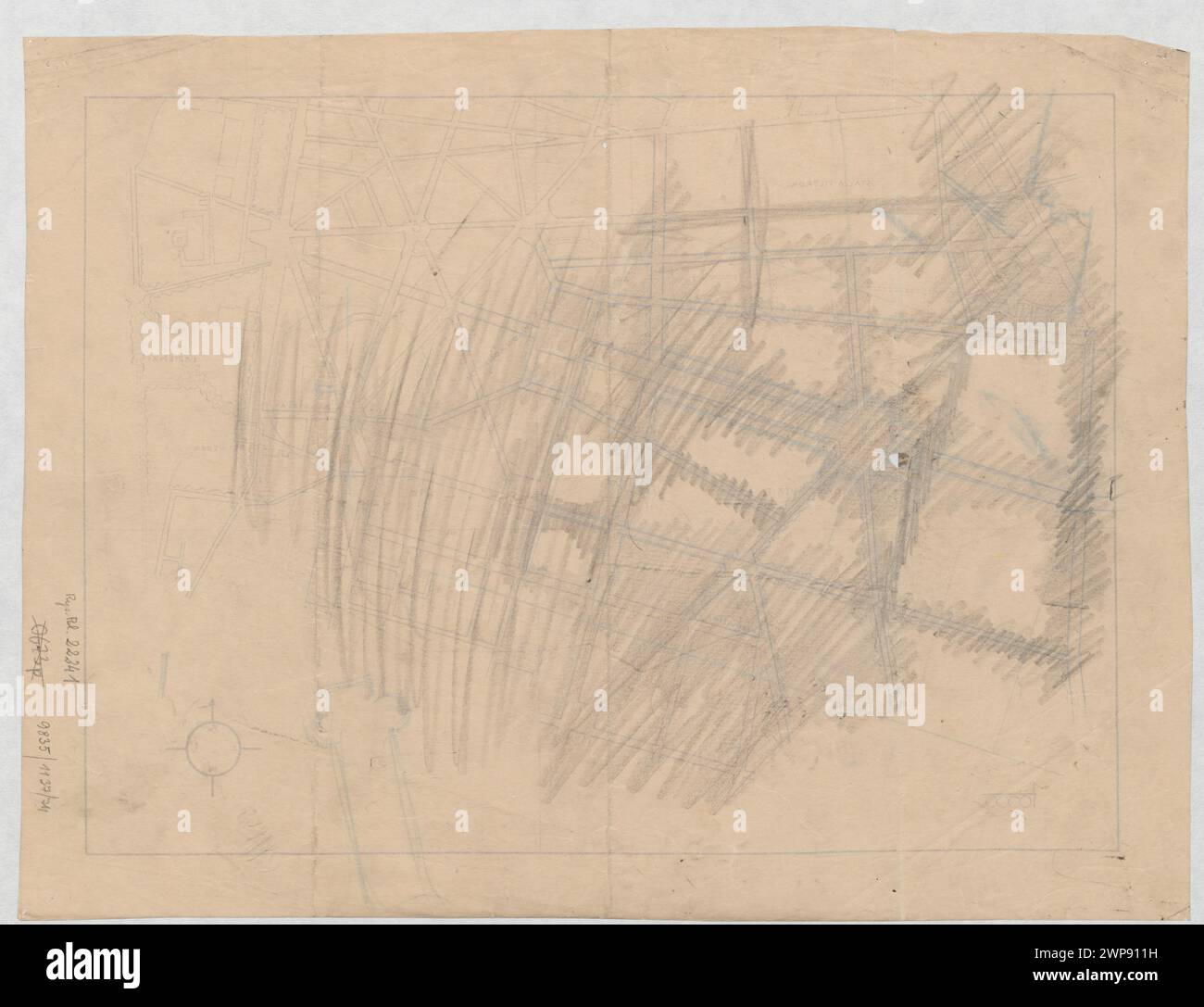 Schizzo architettonico della Chiesa della Divina Provvidenza a Varsavia di Bohdan Pniewski (1897-1965), 1931, parte di un piano normativo per i concorsi di progettazione. Foto Stock