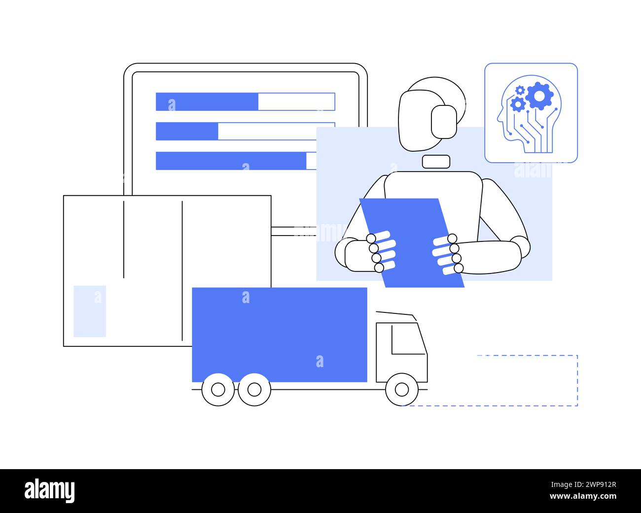 Richieste di informazioni di routine semplificate AI Gestione dell'illustrazione vettoriale del concetto astratto. Illustrazione Vettoriale