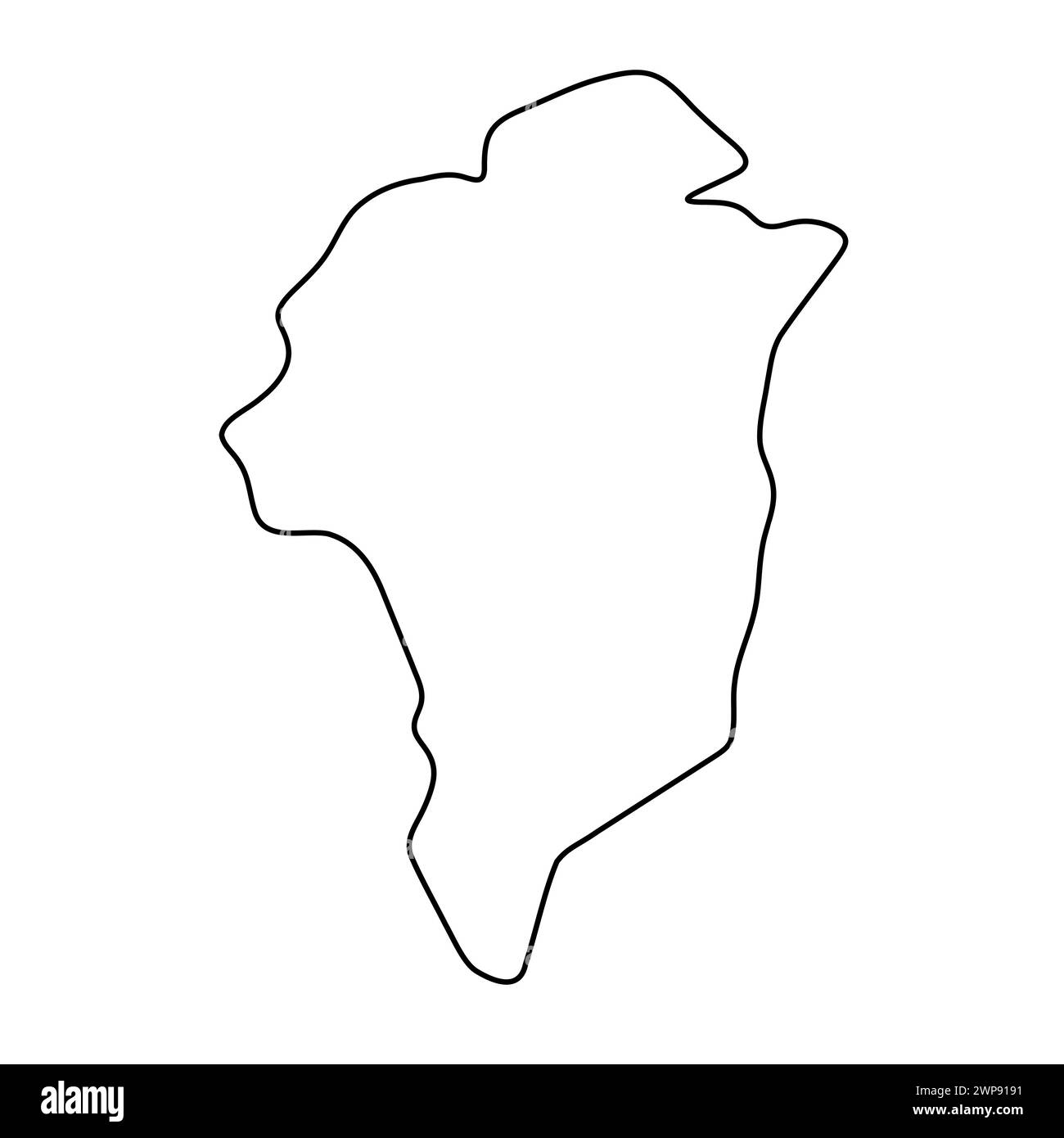 Mappa semplificata della Groenlandia. Contorno nero sottile. Semplice icona vettoriale Illustrazione Vettoriale