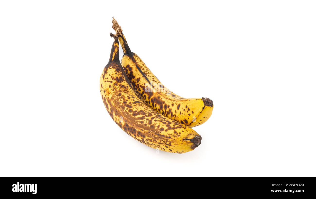 Banana isolato su sfondo bianco. Foto Stock
