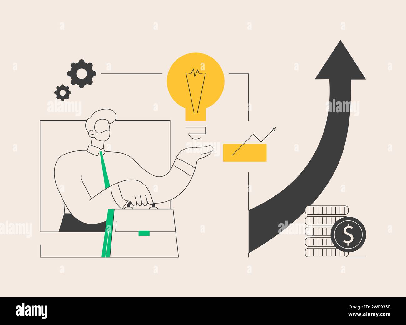Piano di vendita per l'illustrazione vettoriale del concetto astratto aziendale. Illustrazione Vettoriale