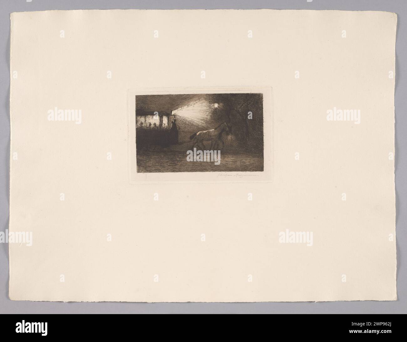 Illustrazione di un tram trainato da cavalli del 1888, raffigurante il trasporto alla fine del XIX secolo di Heinrich-Ludwig von Gleichen-Russworm. Foto Stock