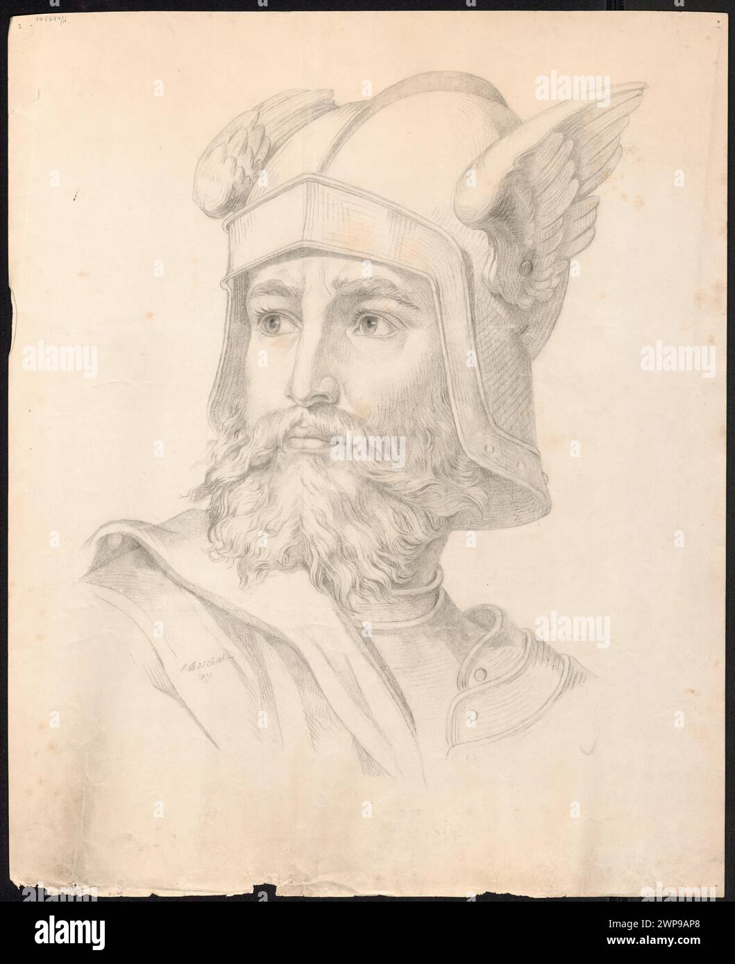 Questa opera del 1877 di Olga God raffigura uno studio del busto di Siegfryd, relativo alla mitologia tedesca e alle leggende di Niebelung, conservato come parte di una collezione. Foto Stock