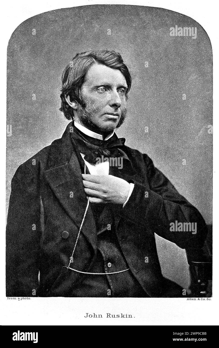 John Ruskin Portrait, 1819 – 1900, è stato un critico d'arte e filantropo inglese, Photograph Foto Stock