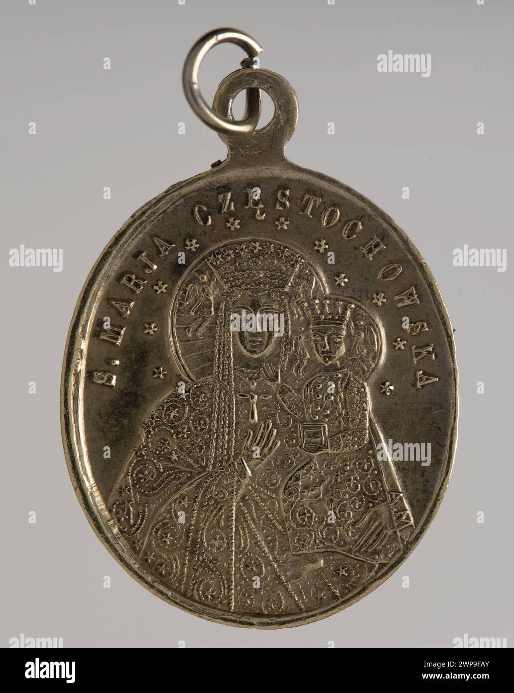 Medaglia religiosa con l'immagine della madre del codice e di nostra Signora di Czu Stochów; Magnus, Aleksander (Varsavia; fabbrica di prodotti metallici; FL. 1865-1900); 1865-1900 (1801-00-00-1900-00-00); Foto Stock