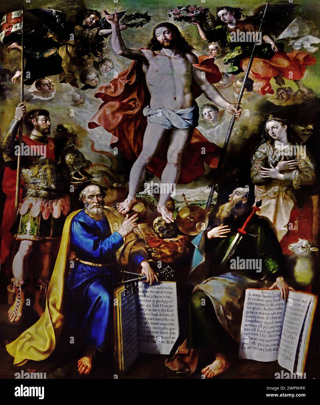 Cristo trionfante sul peccato e la morte, 1590 di Maerten de Vos 1532-1605 Museo reale di Belle Arti, Anversa, Belgio, Belgio. Foto Stock