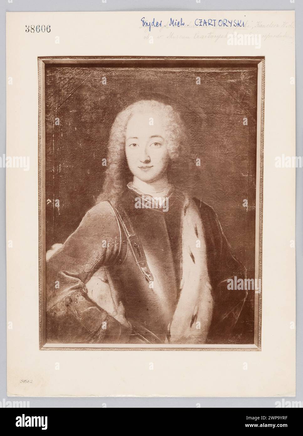 Fotografia di un ritratto di Michał Fryderyk Czartoryski (1696-1775), parte della collezione del Museo Czartoryski, catturato da Ignacy e Natan Krieger dopo il 1894. Foto Stock