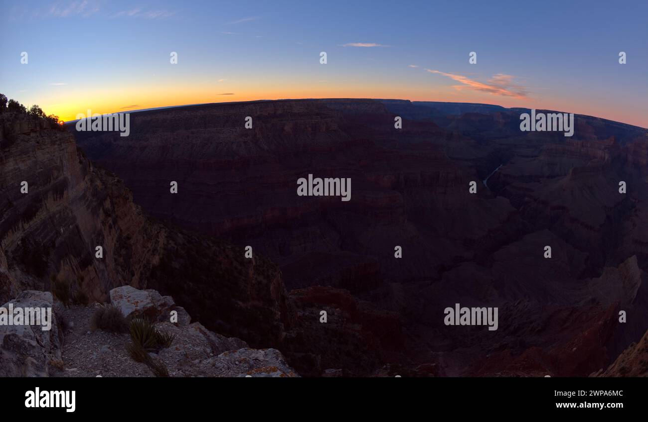 Il Grand Canyon, Arizona, è stato visto da Pima Point al tramonto. Foto Stock