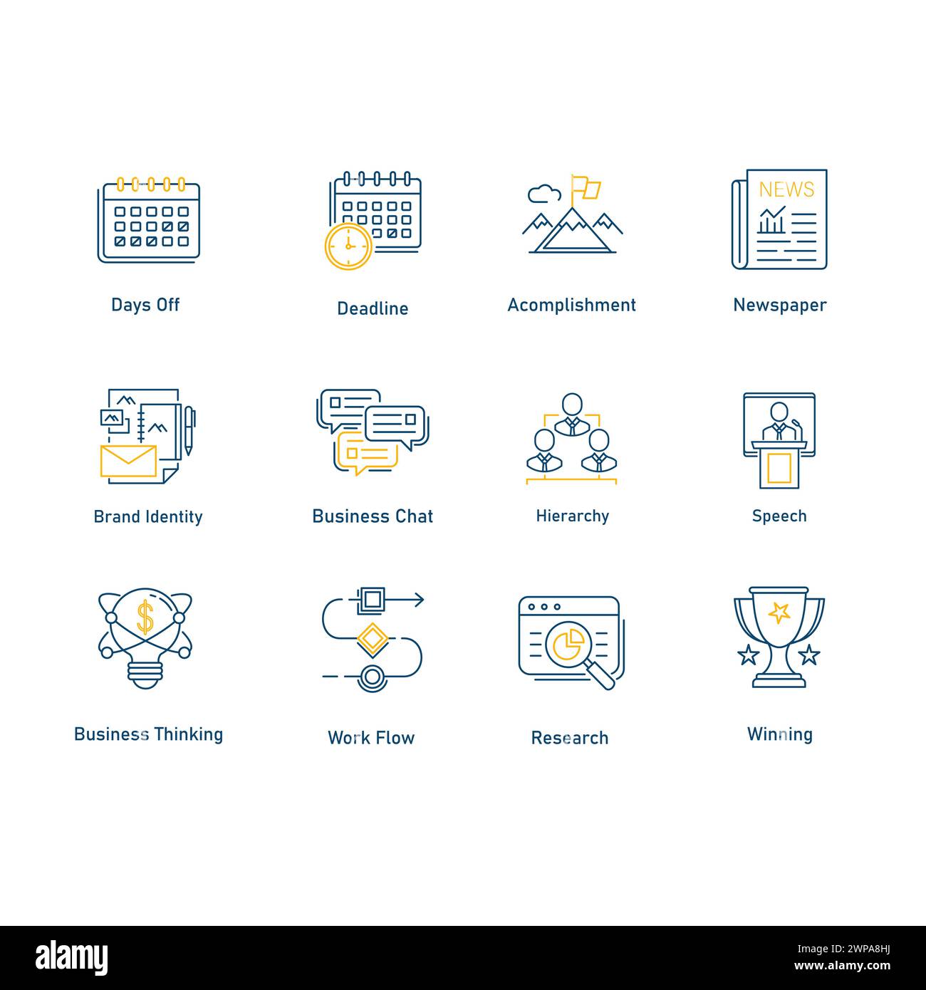 Set di Design icona Financial Business Vector Illustrazione Vettoriale