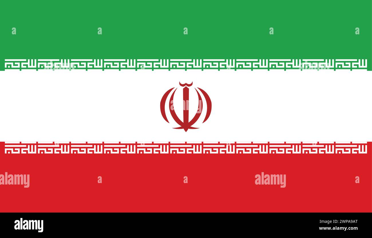 Bandiera nazionale dell'Iran, segno dell'Iran, bandiera dell'Iran Illustrazione Vettoriale