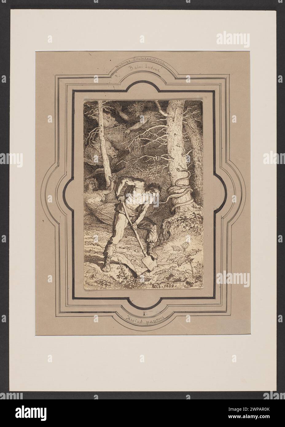 Illustrazione di Wojciech Gerson del 1880 raffigurante il fiore di felce della fiaba di Walery Przyborowski, che rappresenta l'illustrazione letteraria polacca del XIX secolo e temi folcloristici. Foto Stock