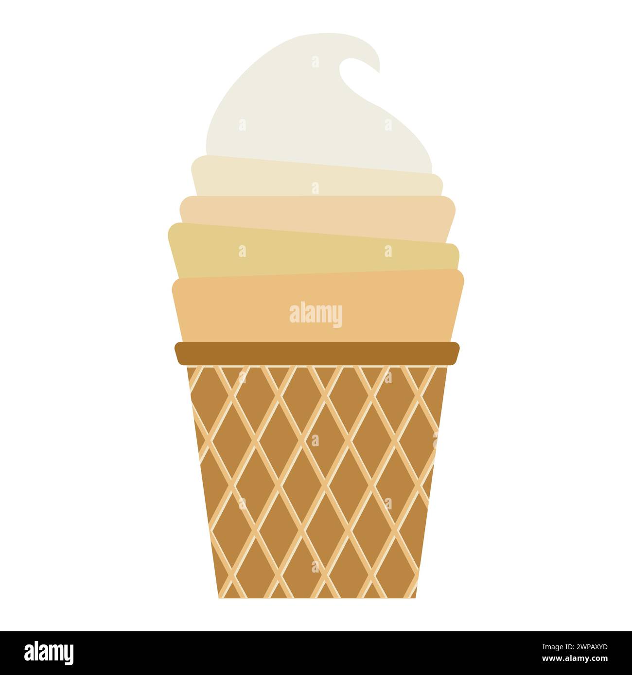 Illustrazione vettoriale del gelato. Tazza per waffle con gelato. Illustrazione Vettoriale