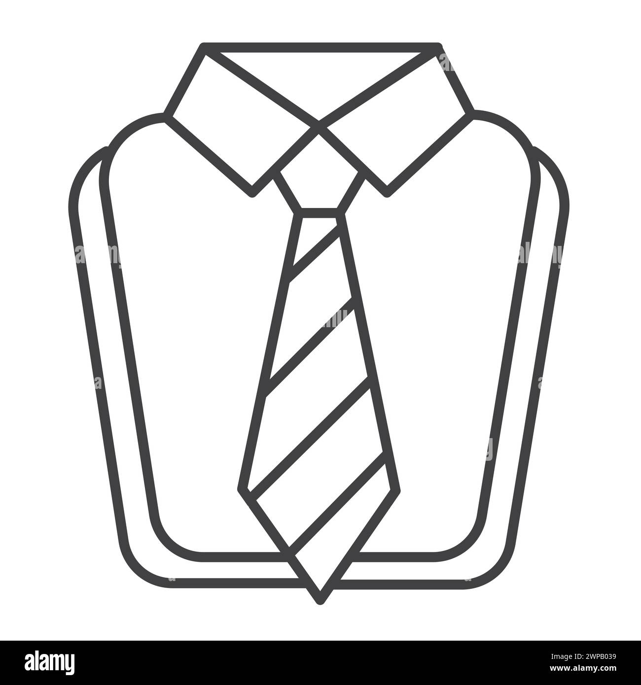 T shirt con cravatta e cravatta grafica dell'icona di illustrazione vettoriale Illustrazione Vettoriale